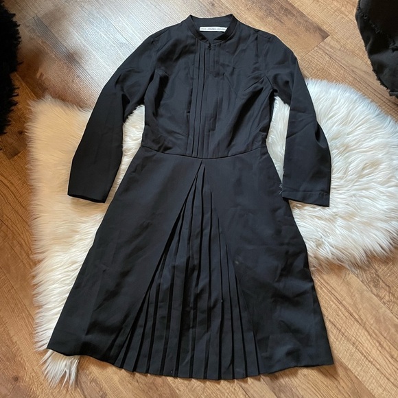 & OTHER STORIES Black Pleat Front Sheath Dress - Picture 2 of 3